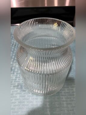 Clear Ribbed Glass Vase - Home Accents